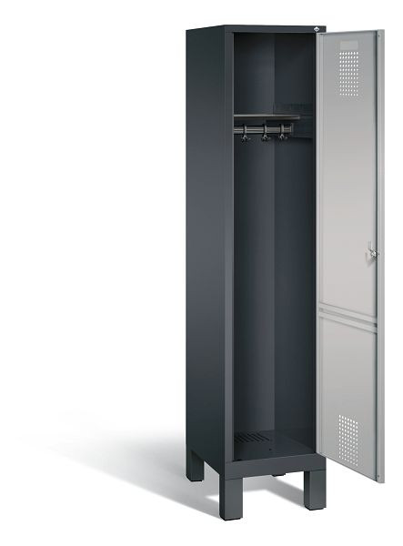 C+P Evolo locker, H1850xW420xD500mm, kleur: zwart-grijs/wit aluminium, 48010-12 S10078