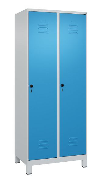 C+P luierkluis Classic PLUS met middenwand, voeten, 2 vakken, 1950x800x500mm, 7035/5012, veiligheidsdraaigrendel, 080010-22F S10010