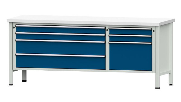 ANKE werkbanken kistwerkbank, model 288 V, 2000 x 700 x 840 mm, RAL 7035/5010, KSP 40 mm, 304.632