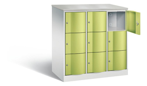 C+P XL lockerkast Resisto, H1255xB1148xD640mm, kleur: lichtgrijs / virid groen, 8573-373 S10143