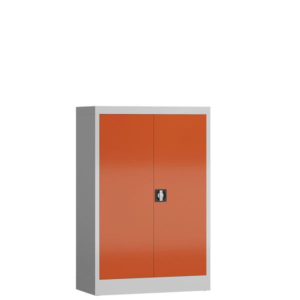 Lüllmann ClassiX draaideurkast, 1200 x 800 x 380 mm, lichtgrijs/vuurrood, X-530294