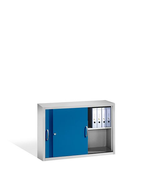 C+P bovenkast Acurado, H790xB1200xD400mm, kleur: lichtgrijs/lichtblauw, beugelgreep, 2 niveaus, 2045-00 S10095