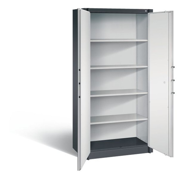C+P brandwerende kast Certos, H1950xW930xD500mm, kleur: zwartgrijs/lichtgrijs, handgreep, 5 FH, 1170-00 S10078