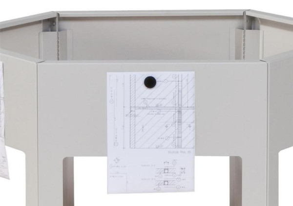 ANKE tekeninghouder; Zijlengte 535 mm; RAL 7035; voor zeshoekige groepswerkbank, 903.823