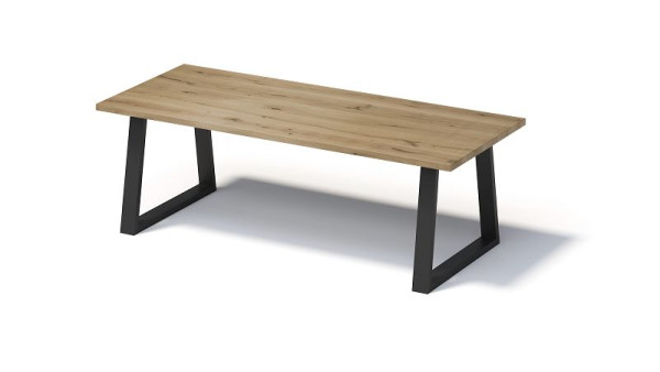 Bisley Fortis Table Regular, 2400 x 1000 mm, rechte rand, geolied oppervlak, T-frame, oppervlak: naturel / framekleur: zwart, F2410TP333