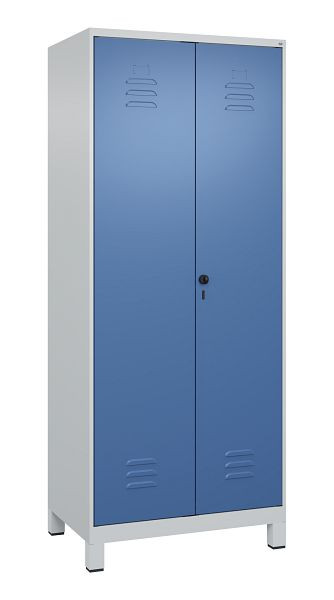 C+P Mehrzweckschrank Classic PLUS, Putzmittel-Spind, Füße, 2 Abteile, 1950x800x500mm, 7035/5023, Drehriegel, 080110-02 S10005