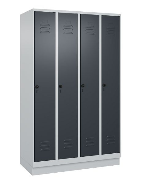 C+P luierkluis Classic PLUS met middenwand, bodem, 4 vakken, 1950x1200x500mm, 7035/7016, veiligheidsdraaigrendel, 080020-40F S10008