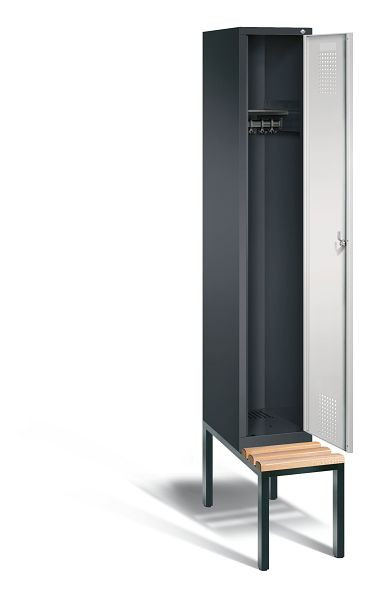 C+P garderobe Evolo, H2090xW320xD815mm, kleur: zwartgrijs / lichtgrijs, 48050-10 S10009