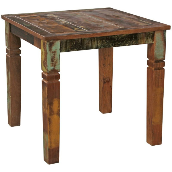 Wohnling eettafel KALKUTTA 80 x 80 x 76 cm mango shabby chic massief hout, WL5.061