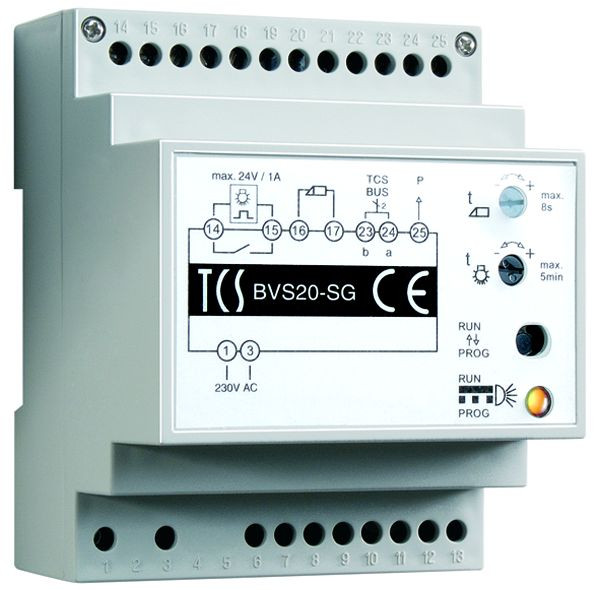 TCS voedings- en besturingseenheid voor audiosystemen op 1 lijn, DIN-rail 4 HP, BVS20-SG
