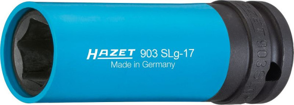 Hazet Impact Machine Schroevendraaier Socket, Hex, Hol Vierkant 12.5mm, 17mm, Wielmontage, Lang, 903SLG-17