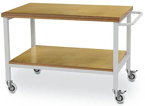 Bedrunka + Hirth verrijdbare werktafel, 1x plank beuken multiplex, afmetingen in mm (BxDxH): 2000 x 750 x 859, 04.20.01