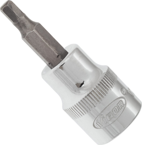 VIGOR schroevendraaierbit, hol vierkant 10 mm (3/8 inch), binnenzeskantprofiel, 4 mm, V2284N