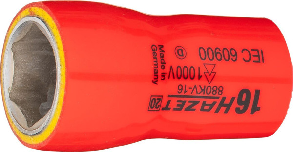 Hazet binnenzeskant, hol vierkant 10 mm (3/8"), 16 mm, kort type, 880KV-16