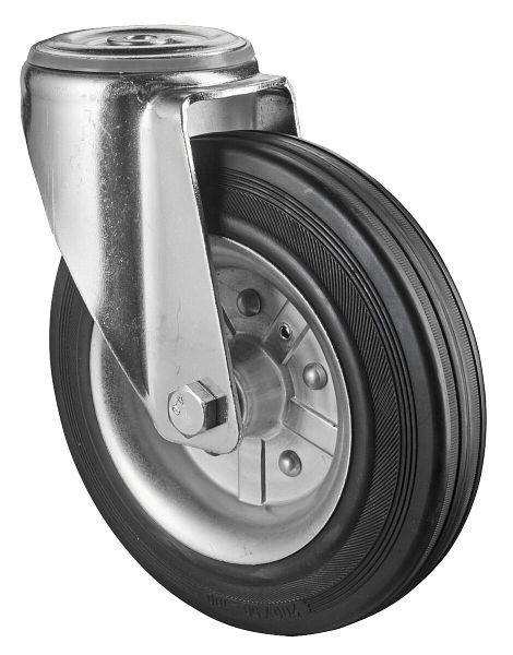 BS rollen transportrol, breedte 50 mm, Ø200 mm, tot 200 kg, loopvlakrubber zwart antistatisch, wiellichaam stalen velg, rollager, L101.B58.200