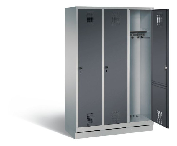 C+P garderobe Evolo, H1800xB1200xD500mm, kleur: wit aluminium / antracietgrijs, 48020-32 S10743