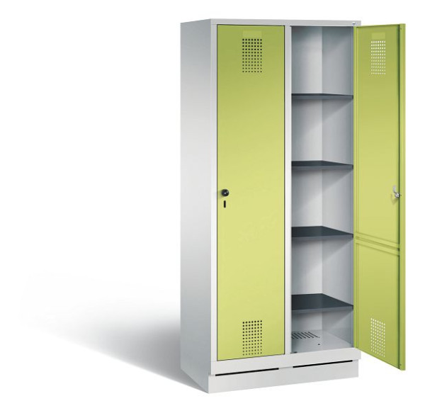 C+P washok Evolo, H1800xW810xD500mm, kleur: lichtgrijs / virid groen, 48020-22B S10024