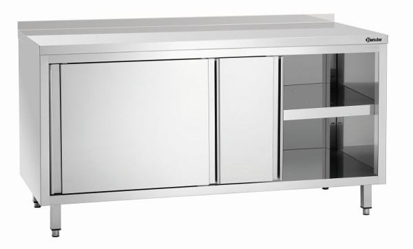 Bartscher werkkast, B1600, opstand, schuifdeuren, tussenplank, 338167