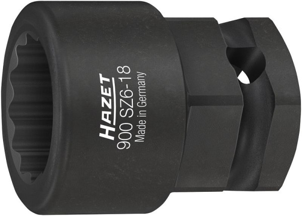 Hazet krukasdop, vierkant 12,5 mm (1/2 inch), buiten zeskant 24 mm, buiten dubbel zeskant trekprofiel, 18 mm, 900SZ6-18