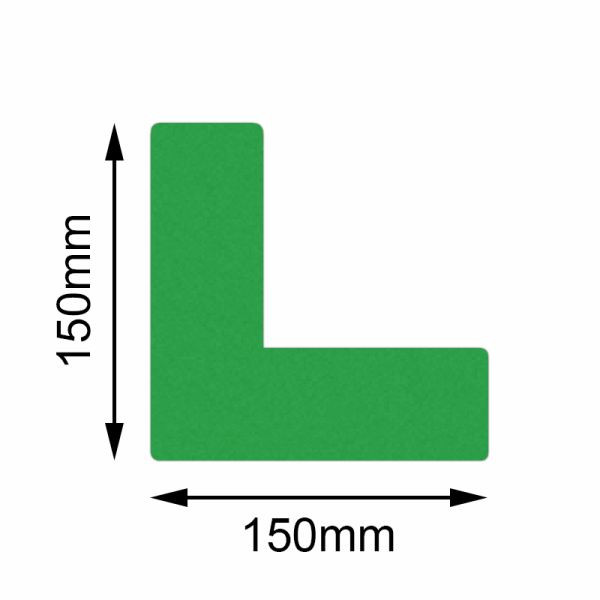 Mehlhose vloermarkering veiligheidsgroen hoek 150x150mm, VE: 10 stuks, KSUW1V10