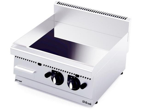 gel-o-mat Gas Griddle-Platte Verchromt Glatt, GO Cook 600, 9,2 kW Gas, GF6060GC