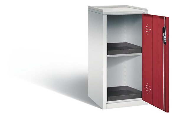 C+P klimaatkast Acurado, H1000xW502xD500mm, kleur: lichtgrijs/robijnrood, verzonken handgreep, 8721-316 S10037