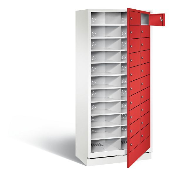 C+P wasautomaat Evolo, H1800xW810xD500mm, kleur: verkeerswit / vuurrood, 48160-210 S10176