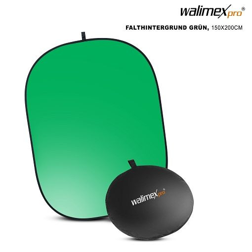 Walimex opvouwbare achtergrond groen, 150x200cm, 13917