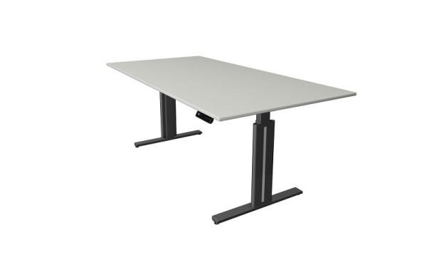 Kerkmann zit-statafel B 2000 x D 1000 mm, elektrisch in hoogte verstelbaar van 720-1200 mm, geheugenfunctie, 4 hoogtes, lichtgrijs, 10324211