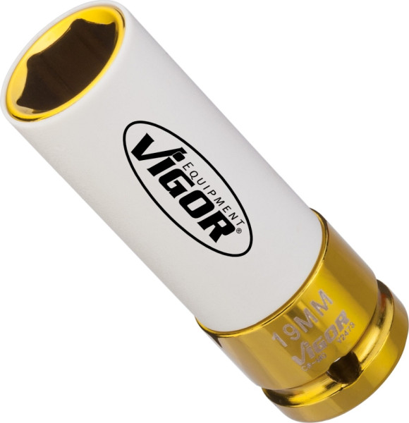 VIGOR slagmoersleuteldop, hol vierkant 12,5 mm (1/2 inch), buitenzeskantprofiel, 19 mm, V2473