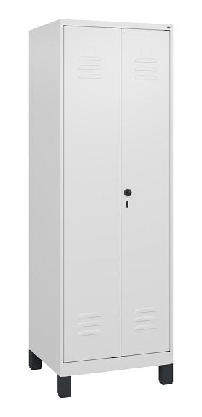C+P Umkleidespind Classic PLUS SW, Füße, 2 Abteile, 1800x600x500mm, 9016/9016, Drehriegel, 0800127-20 S10014