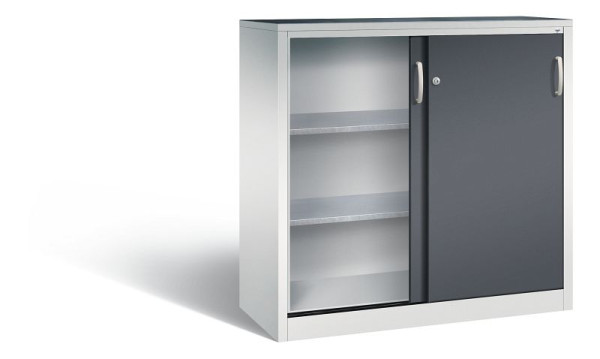 C+P schuifdeurkast Acurado, H1200xB1200xD500mm, kleur: lichtgrijs / zwartgrijs, 2057-092 S10026