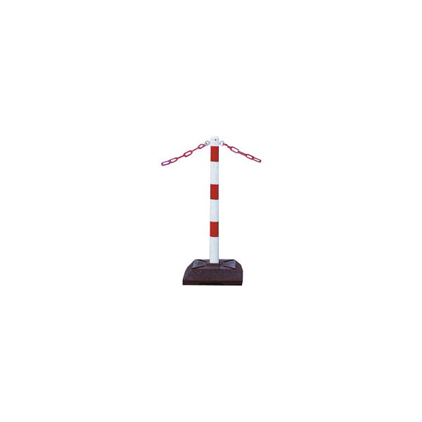 Schake kettingstandaard, zware Ø 60 mm stalen buis, thermisch verzinkt wit/rood gecoat, 460KB