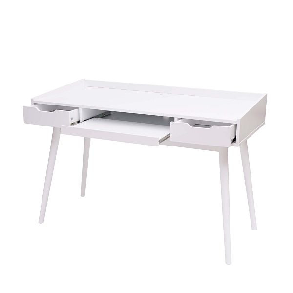 Mendler bureau HWC-A70b, bureau computerbureau, MDF 120x55cm, wit, 73888