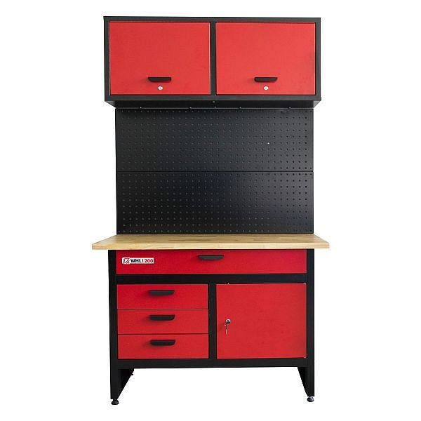 Holzmann werkbank met wandkast en geperforeerde wand, WHL1200