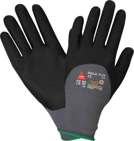 Hase Safety PADUA FLEX, Nitril Foam Beschichtung, 3/4 Beschichtet, Größe: 9, VE: 10 Paar, 508155-9
