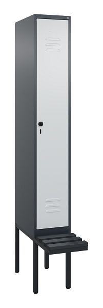 C+P Umkleidespind Classic PLUS, 2120x300x815mm, 7016/7035, Drehriegel, 3 Doppel-Haken, 0800407-10 S10043