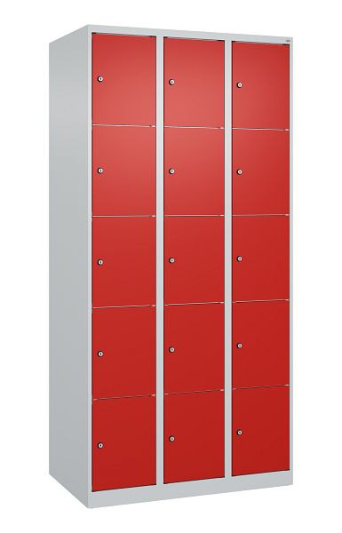 C+P Schließfachschrank Classic PLUS, 3 Abteile, 1850x900x500mm, 7035/3020, 080000-305 S10002