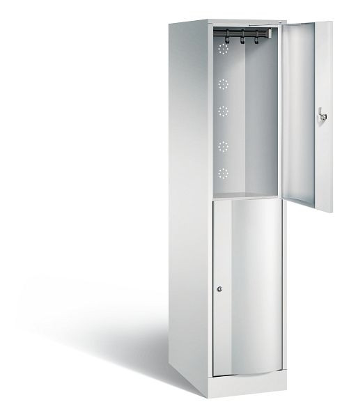 C+P locker dubbeldekker XL Resisto, H1950xB396xD640mm, kleur: lichtgrijs, 8270-173 S10001