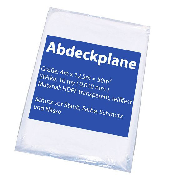 VaGo-Tools Malerplane Abdeckfolie 4x12,5m 10my, VE: 5 Stück, 404-125-10x5_vx