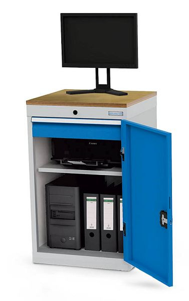 Bedrunka + Hirth stationaire computerkast, 1 x lade, 1 x plank, 1 x draaideur, afmetingen in mm (BxDxH): 530 x 500 x 850, 04.530.02oRA