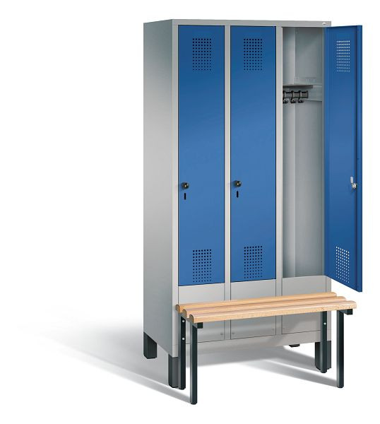 C+P Evolo kleerkast, H1850xB900xD815mm, kleur: wit aluminium / gentiaanblauw, 48030-30 S10191