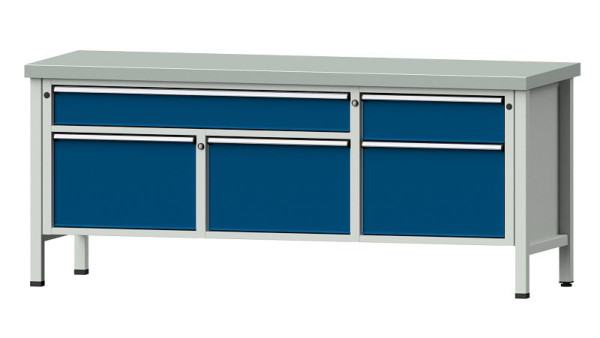 ANKE werkbanken kistwerkbank, model 280 V, 2000 x 700 x 850 mm, RAL 7035/5010, ZBP 50 mm, 304.514