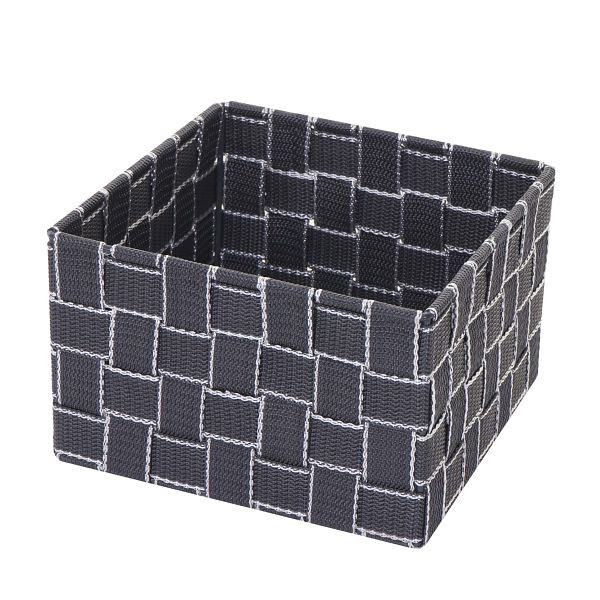 Mendler set van 4 opbergmanden HWC-C37, decoratieve mand mand opbergplank mand decoratie 12x19x19cm, donkergrijs, 4x61258