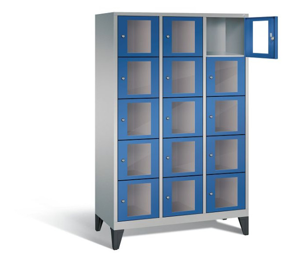 C+P lockerkast Classic, H1850xB1200xD500mm, kleur: wit aluminium / gentiaanblauw, 8010A325 S10010