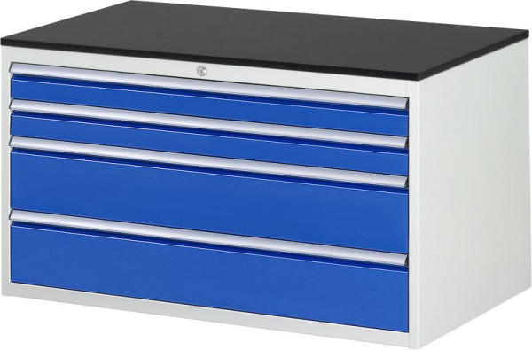 RAU ladekast serie 7000, B1145 x D650 x H640mm, werkblad voorzien van melamineharscoating, laden: 2xH90, 2xH180 mm, 13-XXL3.1A-M.11
