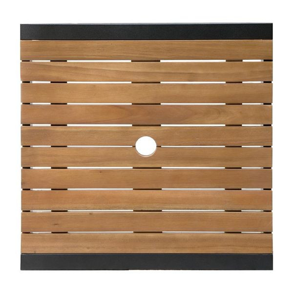 Bolero vierkante stalen en acacia bartafel, DS155