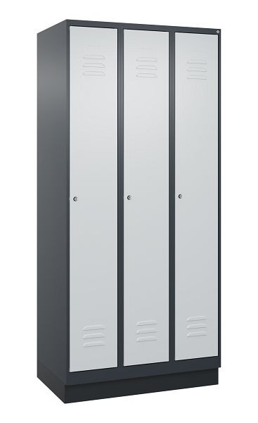 C+P luierkluis Classic PLUS, onderbouw, 3 vakken, 1950x900x500mm, 7016/7035, cilindersloten, 080020-30 S10028