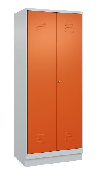 C+P luierkluis Classic PLUS, dubbele locker, onderbouw, 2 compartimenten, 1950x800x500mm, 7035/2004, cilinderslot, 080022-22P S10031
