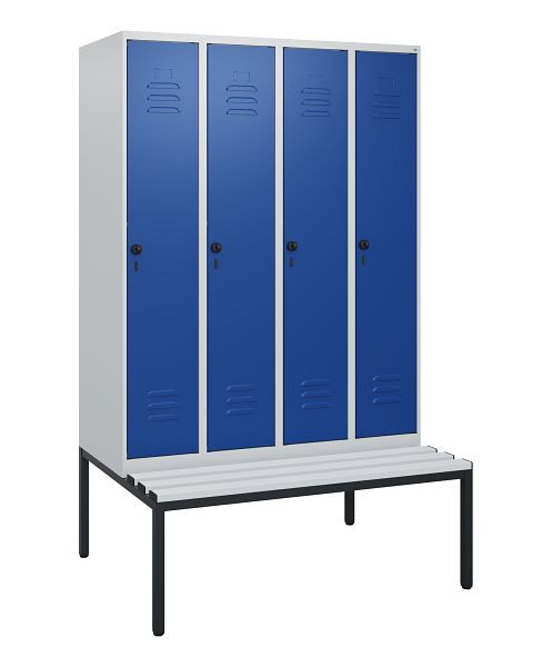 C+P luierkastje Classic PLUS, met onderbank, 4 vakken, 1950x1200x815mm, 7035/5010, draaibare sluiting, 0800505-40 S10033
